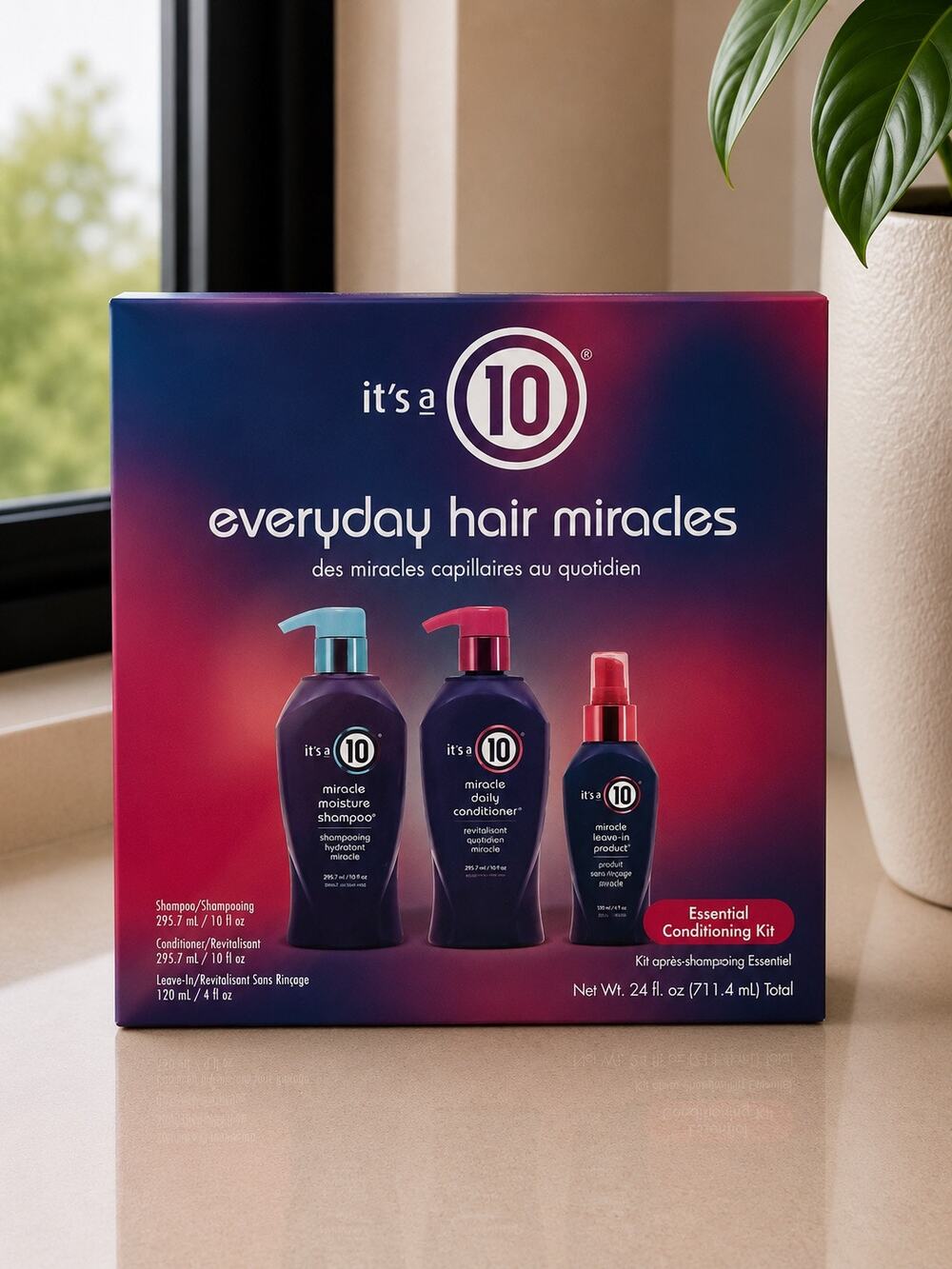 $72 New It’s a 10 Everyday Hair Miracles Essential Conditioning Kit